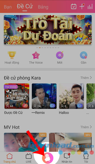 Nhấn vào biểu tượng Micro