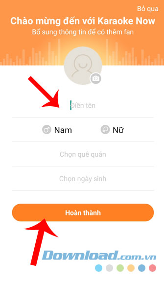Điền thông tin 
