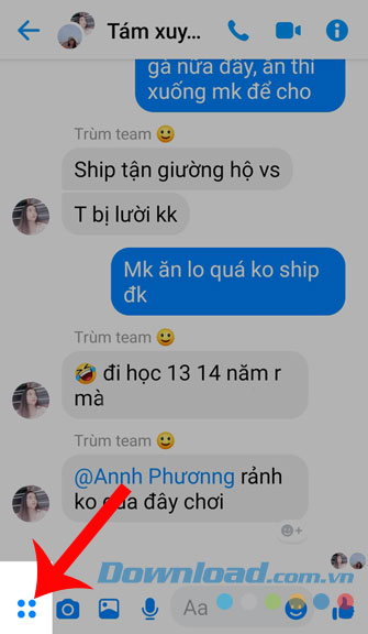 Nhấn vào biểu tượng dấu 4 chấm