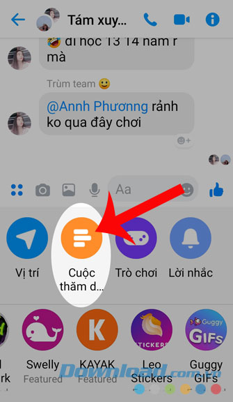 Chọn mục Cuộc thăm dò
