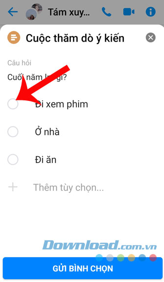 Chọn ý kiến của mình