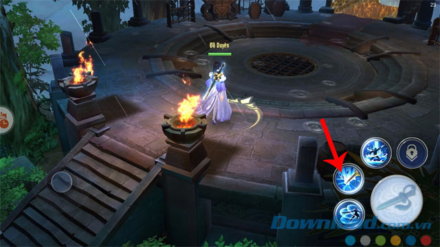 Nhấn vào biểu tượng kĩ năng