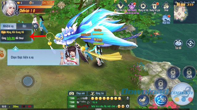 Nhấn vào mục Nhiệm vụ