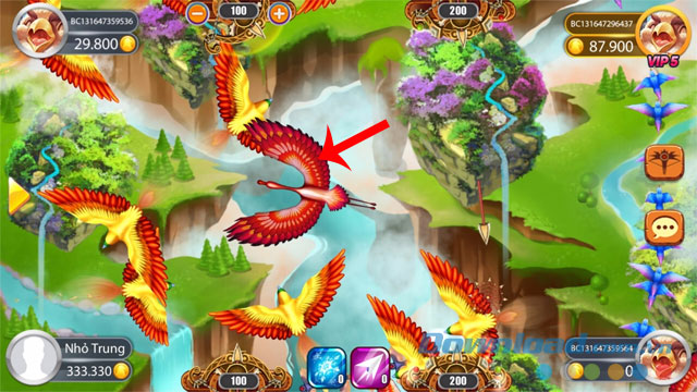 Ấn vào con chim để bắn