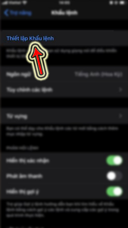 Thiết lập khẩu lệnh