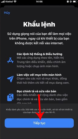 Chọn vào Tiếp tục 