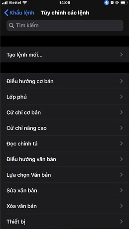 Tùy chỉnh khẩu lệnh