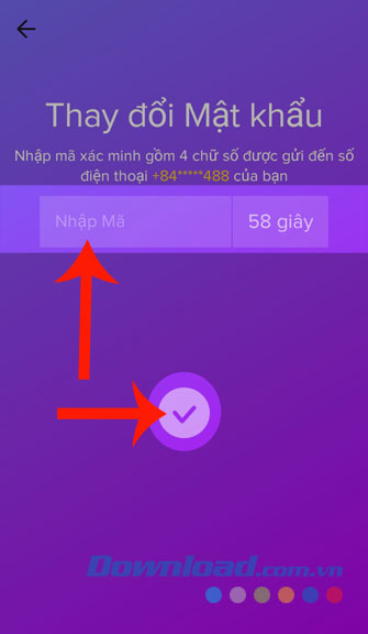 Nhập mã xác nhận