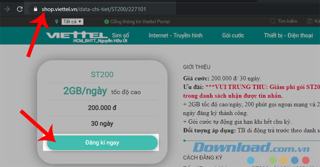 Truy cập vào đường link và nhấn Đăng ký