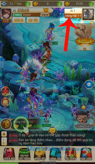 Nhấn vào biểu tượng của bản đồ