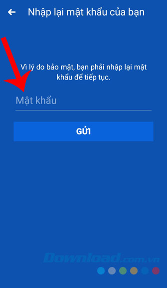 Nhập mật khẩu Facebook