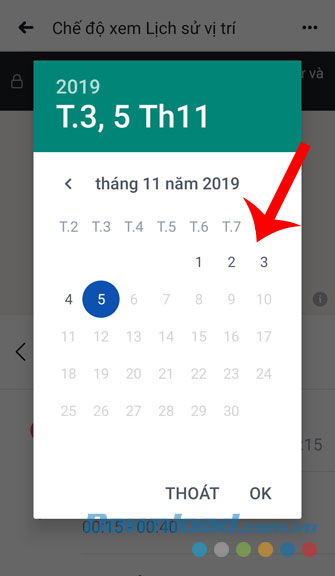 Nhấn vào ngày mình muốn xem