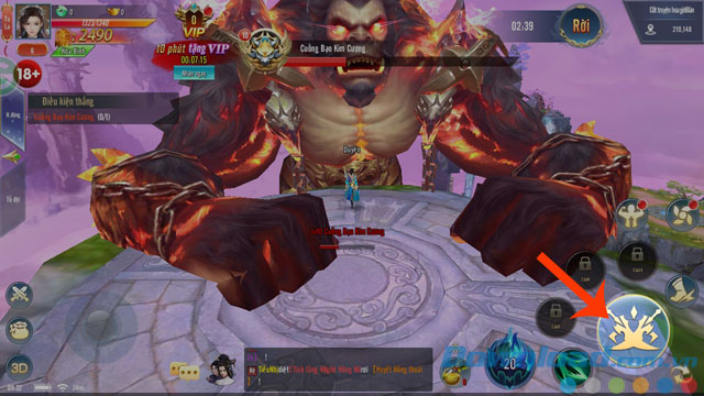 Nhấn vào biểu tượng vũ khí