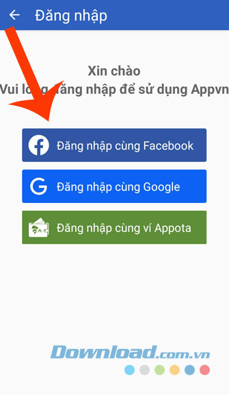 Chọn tài khoản đăng nhập