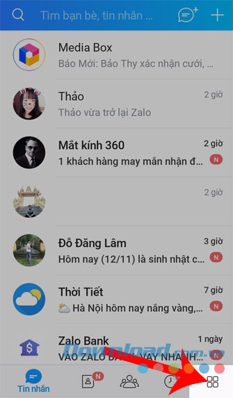 Nhấn vào mục Thêm