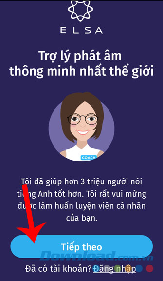 Nhấn Tiếp tục