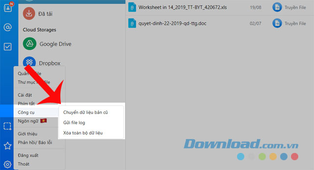 Cài đặt công cụ