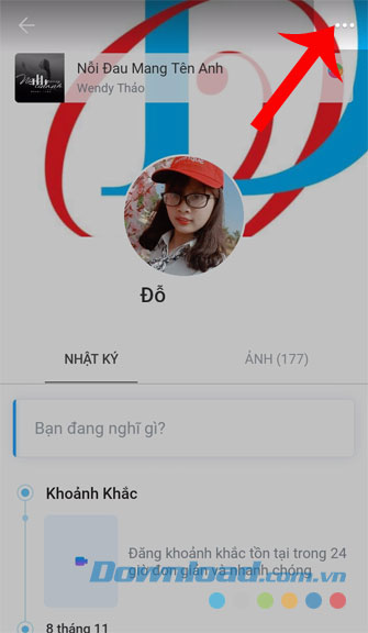 Ấn vào dấu ba chấm