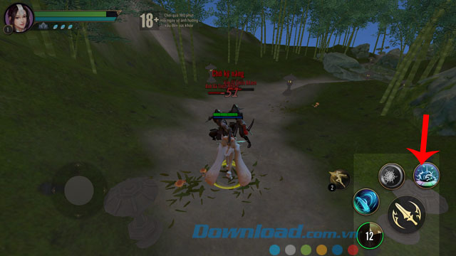 Ấn vào biểu tượng của các kĩ năng 