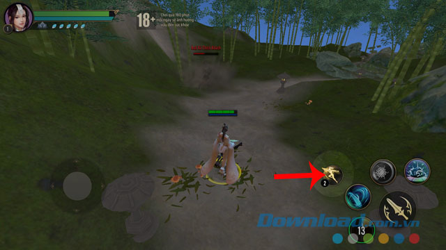 Nhấn vào biểu tượng có hình người đang nhảy