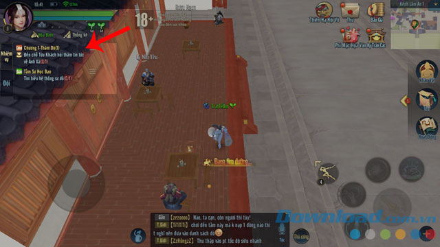 Nhấn vào mục Nhiệm vụ