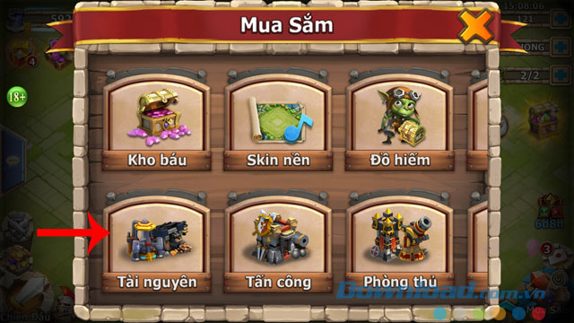 Chọn mục mua sắm