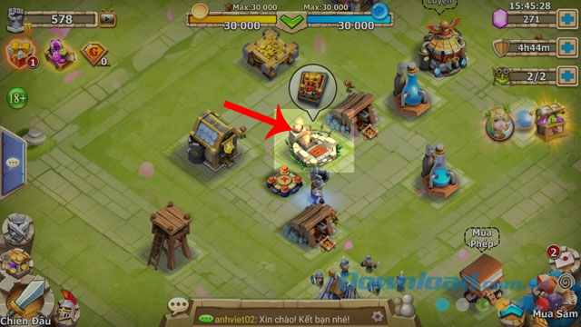 Nhấn vào biểu tượng ngôi nhà của tướng