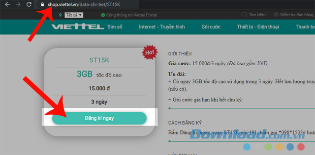 Truy cập vào đường link và nhấn nút Đăng ký ngay