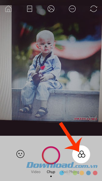 Chạm vào biểu tượng của Bộ lọc