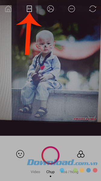 Nhấn vào biểu tượng 3:4