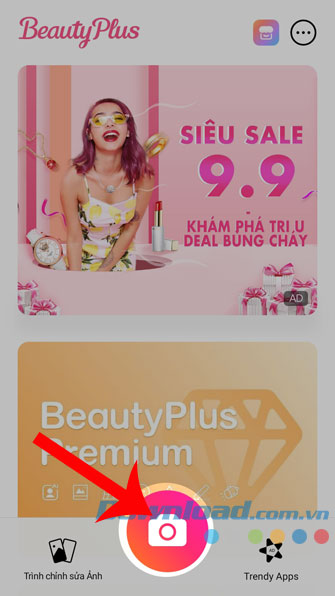 Nhấn vào biểu tượng máy ảnh