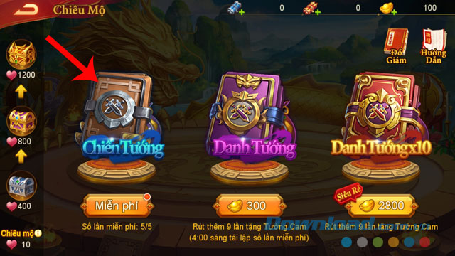 Chọn thể loại tướng