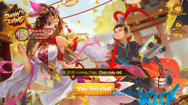 Nhấn vào mục Chọn máy chủ