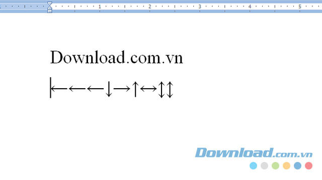 Đã viết được dấu mũi tên vào văn bản