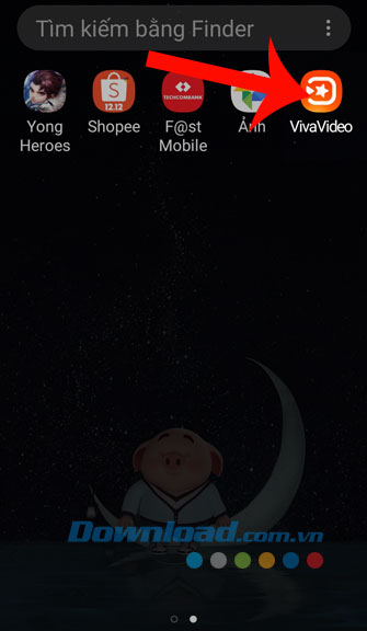 Mở ứng dụng Vivavideo