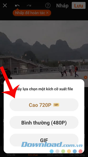 Chọn kích thước của file