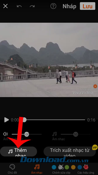 Ấn vào mục Thêm nhạc