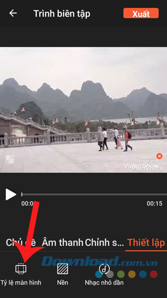 Ấn vào mục Thiết lập