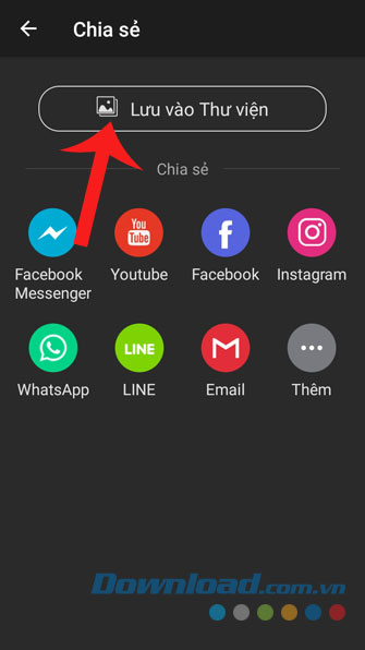 Ấn vào nút Lưu vào Thư viện