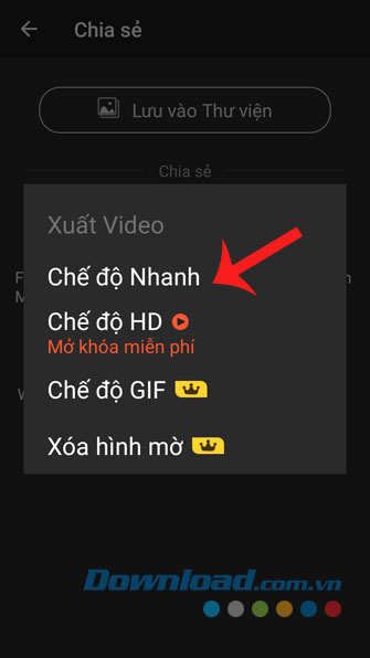 Chọn chế độ video