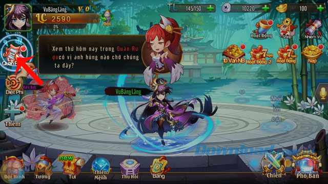 Nhấn vào mục Quán rượu