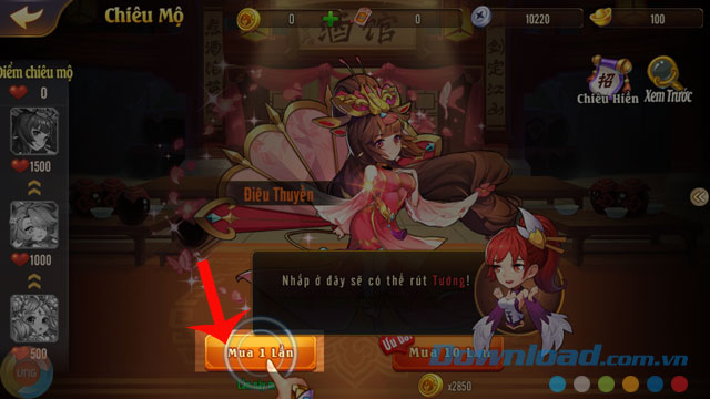 Chạm nút Mua một lần