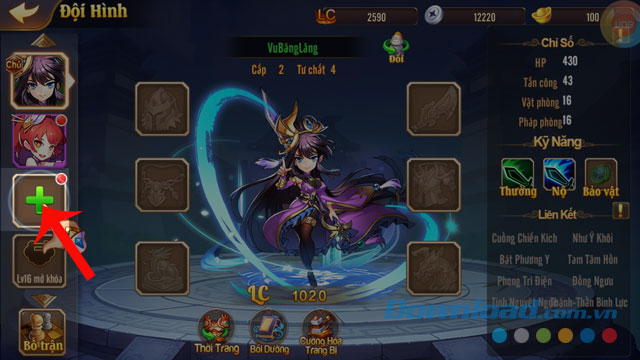 Nhấn vào ô vuông có dấu cộng