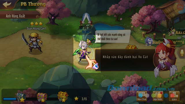 Chạm vào vị tướng mình muốn khiêu chiến