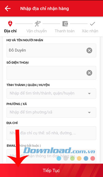 Điền đầy đủ thông tin của bạn