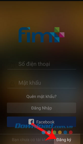 Nhấn vào mục Đăng ký