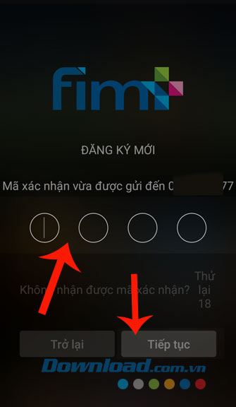 Nhập mã xác nhận
