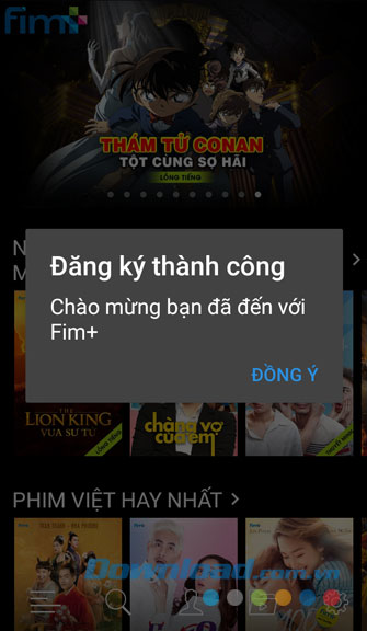 Đăng ký tài khoản thành công