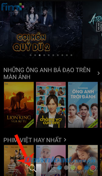 Chạm vào biểu tượng tìm kiếm