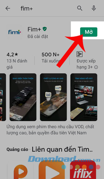 Nhấn nút Mở